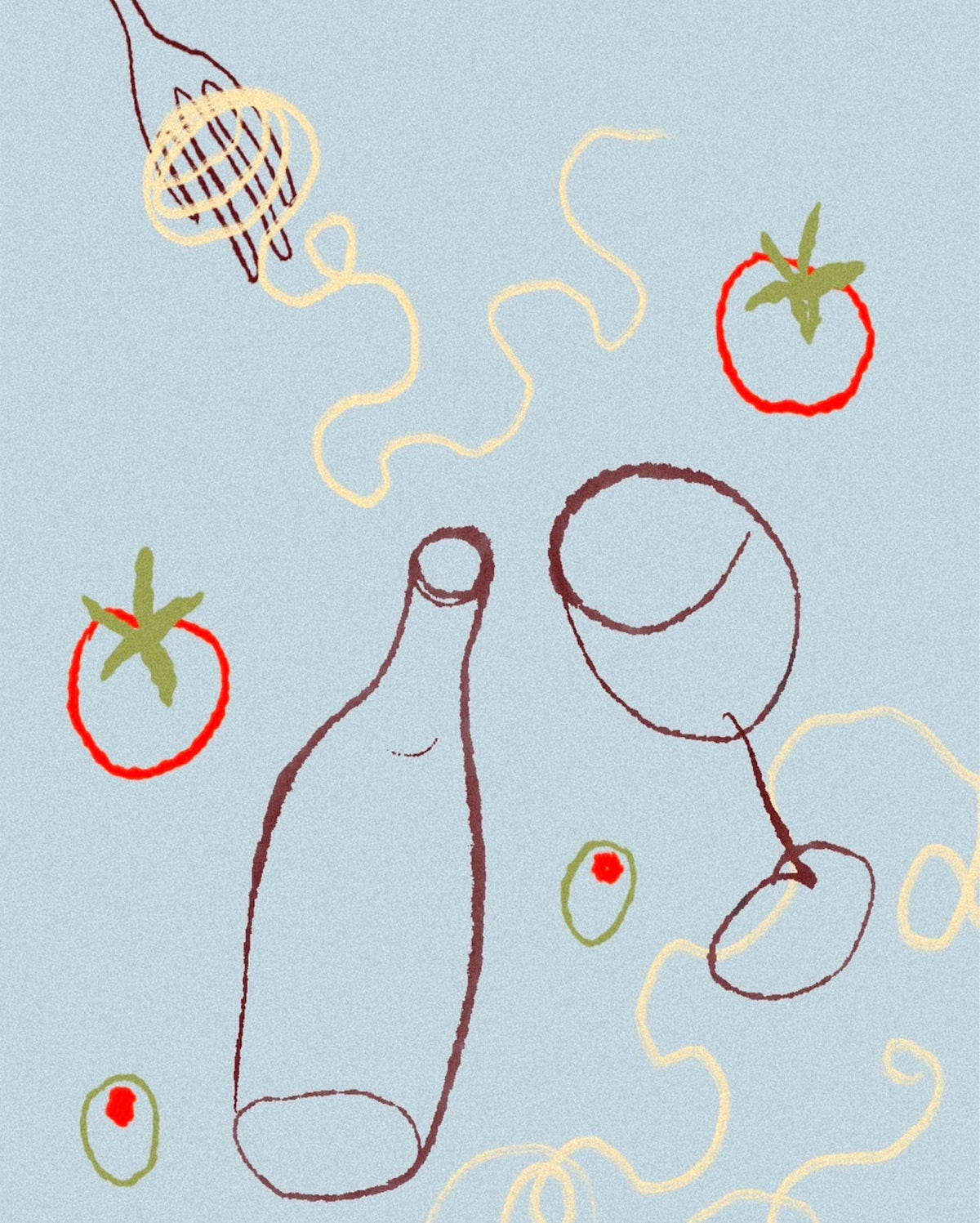 "Buon Cibo, Buon Vino, Buoni Amici" Art Print