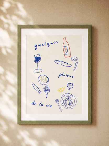 "Quelques plaisirs de la vie" Art Print
