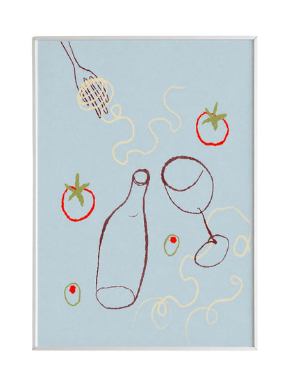 "Buon Cibo, Buon Vino, Buoni Amici" Art Print