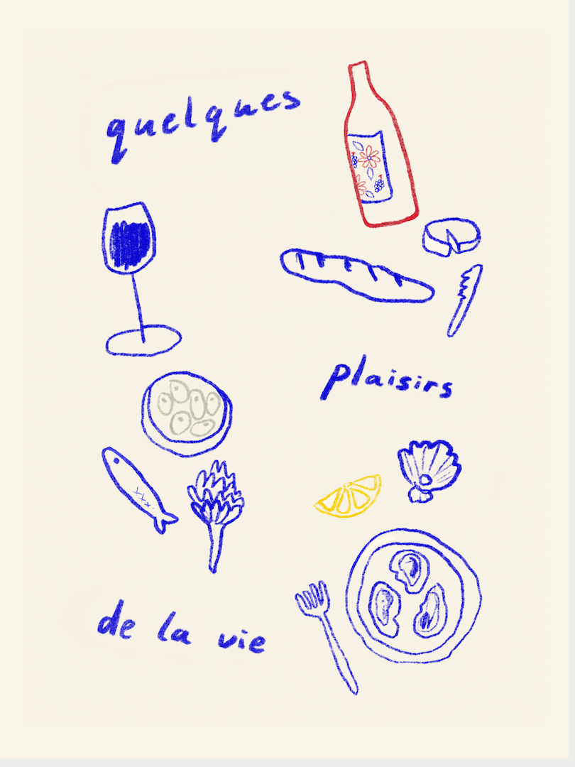 "Quelques plaisirs de la vie" Art Print